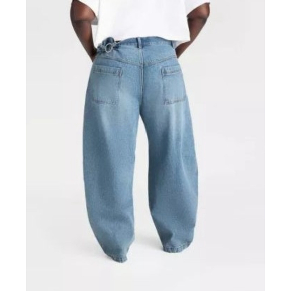 KBB by Kahlana Plus Size 18 Blue Barrel Leg Jeans - Picture 11 of 12